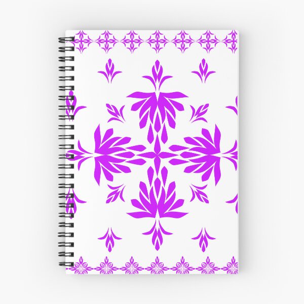 Item preview, Purple Pink Folk Floral Pattern with Symmetrical Botanical Ornaments and Decorative Border designed and sold by Ei-Ei.