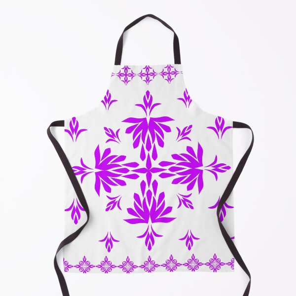 Item preview, Purple Pink Folk Floral Pattern with Symmetrical Botanical Ornaments and Decorative Border designed and sold by Ei-Ei.