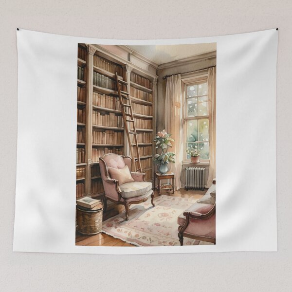 Artikelvorschau, Interiors - Classical Bookshelf, Elegance of an Old-fashioned Living Room entworfen und verkauft von Reverso-Design.