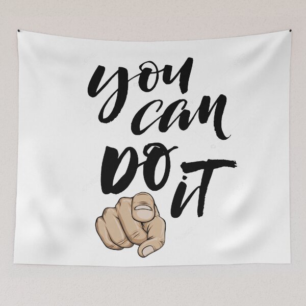 Item preview, You Can Do It Motivational Quote With Pointing Finger designed and sold by Art JSMY.
