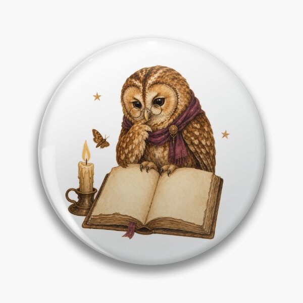 Item preview, Tawny Owl Reading by a Flickering Candle designed and sold by Whimsy Paw Studio | Cute Animal Art.