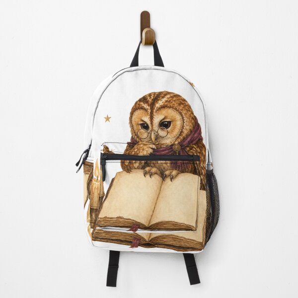Item preview, Tawny Owl Reading by a Flickering Candle designed and sold by Whimsy Paw Studio | Cute Animal Art.