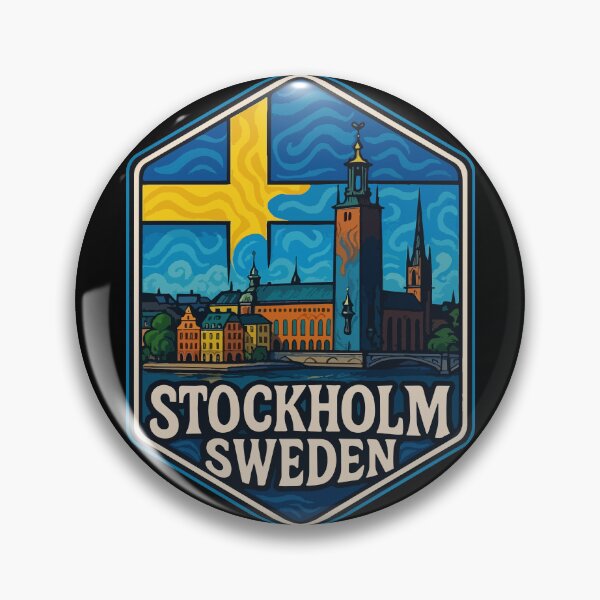 Item preview, Stockholm Sweden Flag Trippy Travel designed and sold by TomFrontierArt.