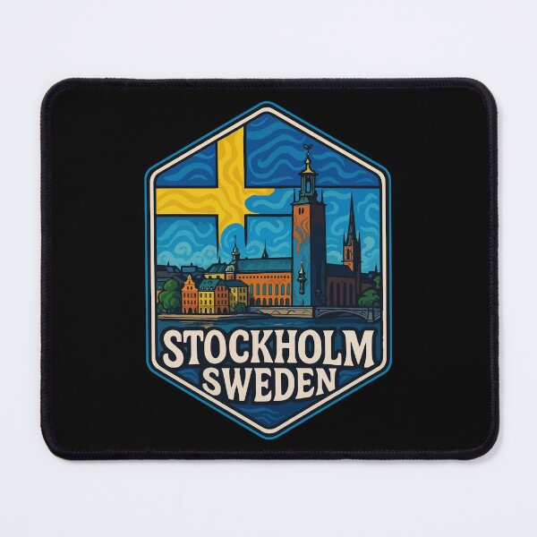 Item preview, Stockholm Sweden Flag Trippy Travel designed and sold by TomFrontierArt.