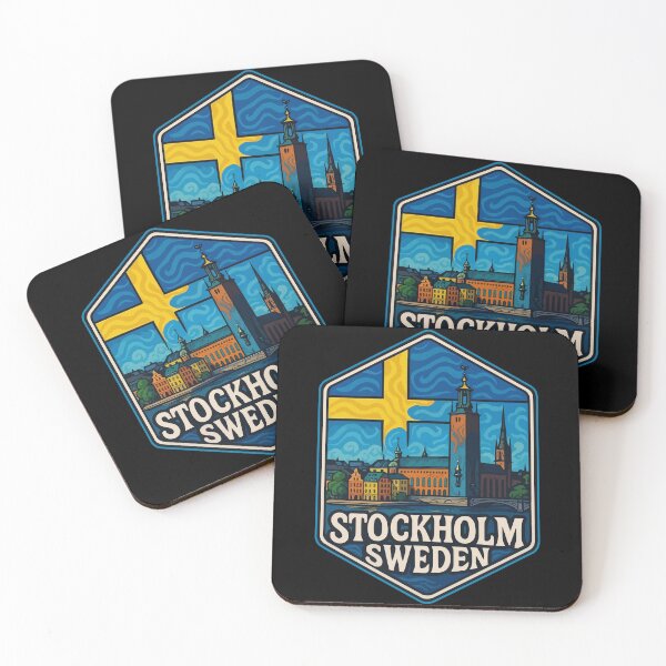 Item preview, Stockholm Sweden Flag Trippy Travel designed and sold by TomFrontierArt.