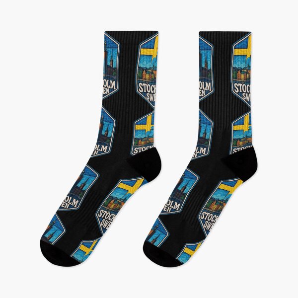 Item preview, Stockholm Sweden Flag Trippy Travel designed and sold by TomFrontierArt.