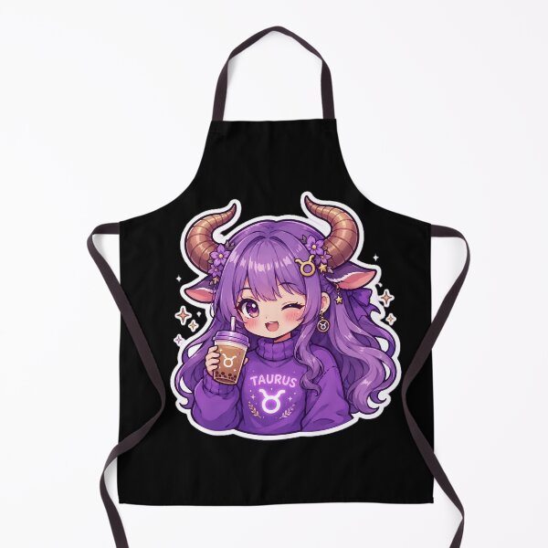 Item preview, Cute Taurus Girl Bubble Tea Sticker | Kawaii Zodiac Anime Aesthetic | Purple Taurus Chibi Art designed and sold by MysticPurpleHue.