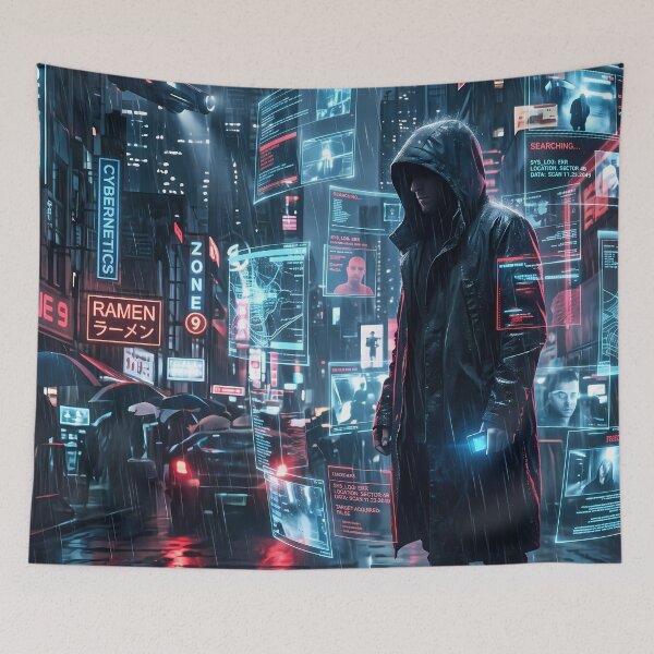 Item preview, Ninja Cyberpunk Fantasy RPG Sci Fi Art designed and sold by ART ATTACK ZONE.
