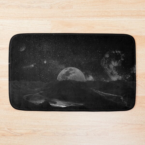 Item preview, Full moon rising milky way canyon desert black and white photographic art print designed and sold by Astrid Arkhangelsky.