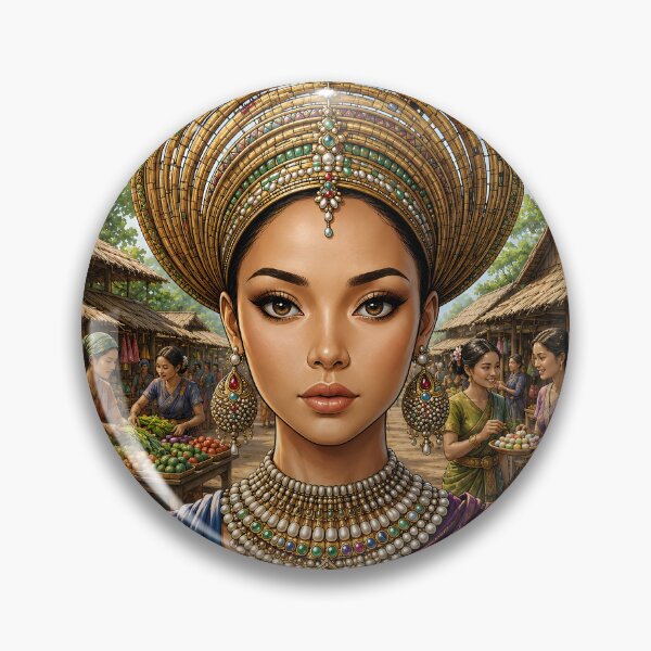 Item preview, Pretty Lady in Luxurious Traditional Attire in Local Market designed and sold by Pim-Crystal.