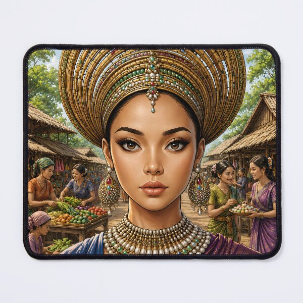 Item preview, Pretty Lady in Luxurious Traditional Attire in Local Market designed and sold by Pim-Crystal.