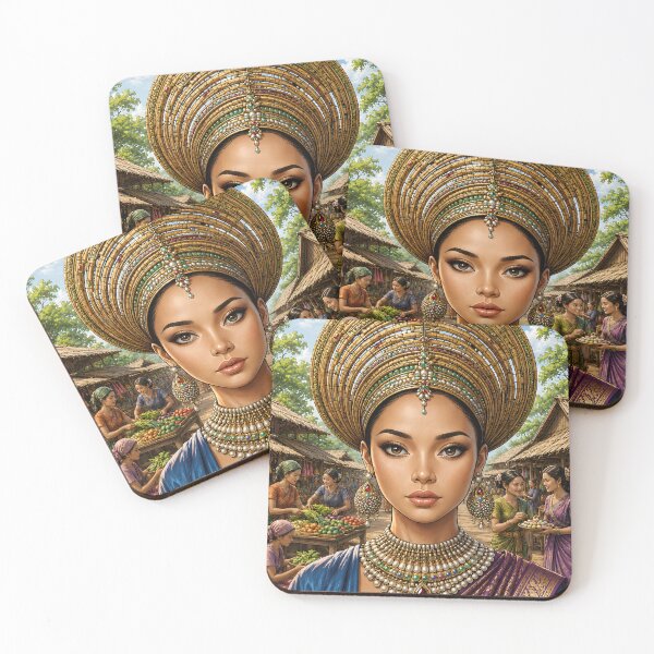 Item preview, Pretty Lady in Luxurious Traditional Attire in Local Market designed and sold by Pim-Crystal.