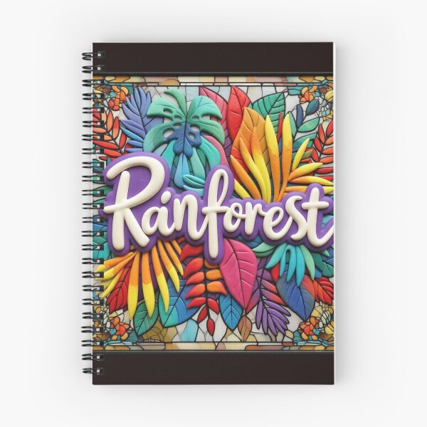 Item preview, rainforest stained glass style design colorful botanical stained glass design designed and sold by SmashingDeals.