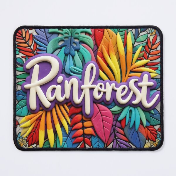 Item preview, rainforest stained glass style design colorful botanical stained glass design designed and sold by SmashingDeals.
