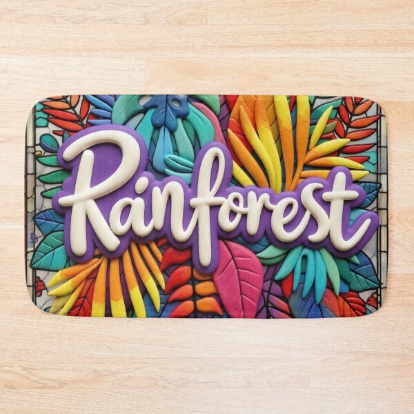 Item preview, rainforest stained glass style design colorful botanical stained glass design designed and sold by SmashingDeals.