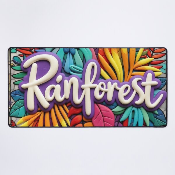 Item preview, rainforest stained glass style design colorful botanical stained glass design designed and sold by SmashingDeals.