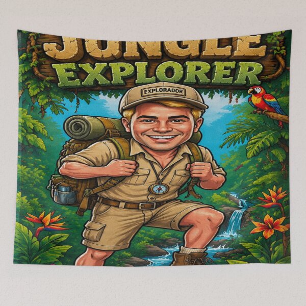 Item preview, man explorer jungle designed and sold by JMAVILA ART.