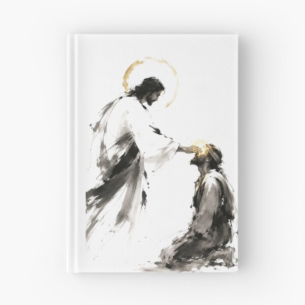 Item preview, Jesus Christ  Healing the Blind Man Ink Wash Art designed and sold by Phos Creatives.