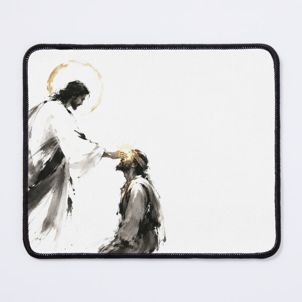 Item preview, Jesus Christ Healing the Blind Man Ink Wash Art designed and sold by Phos Creatives.