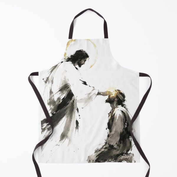Item preview, Jesus Christ Healing the Blind Man Ink Wash Art designed and sold by Phos Creatives.