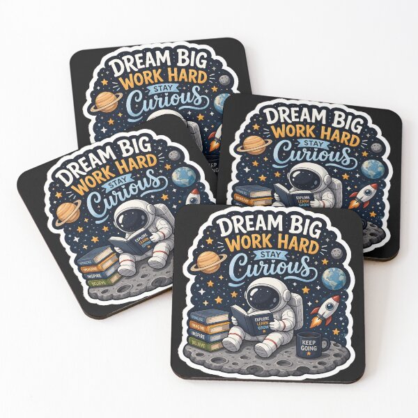 Item preview, Dream Big Work Hard Stay Curious Astronaut Sticker | Space Motivation | STEM Student Gift designed and sold by GenZStickerHub1.