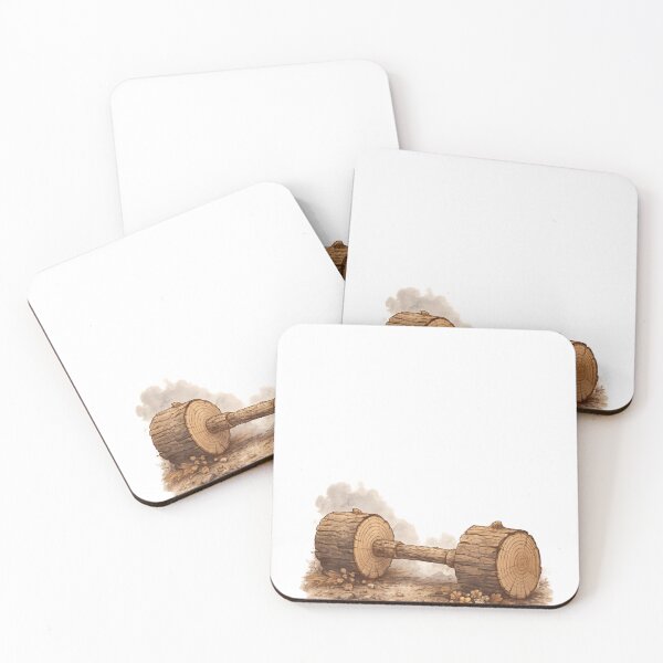 Item preview, Rustic Gym Humor – Wooden Log Dumbbell Fitness Art designed and sold by EdgeSphere.