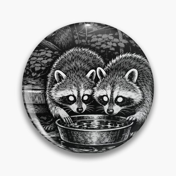 Item preview, Raccoon Night Raid at Woods-Edge Station - Lookout Posted designed and sold by Messy Curious Me.