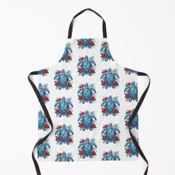 Item preview, Elegant Blue and Gold Sea Turtle Tropical Hibiscus Flowers Beach designed and sold by SOUFIANE1991.