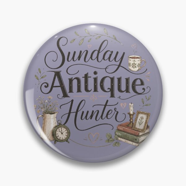 Item preview, Sunday Antique Hunter | Vintage Thrifting & Antique Lover Typography Design designed and sold by TheStephanieRome.