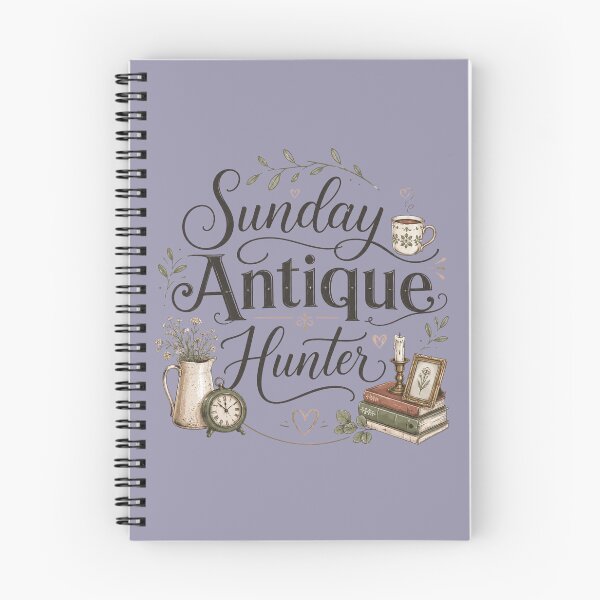 Item preview, Sunday Antique Hunter | Vintage Thrifting & Antique Lover Typography Design designed and sold by TheStephanieRome.