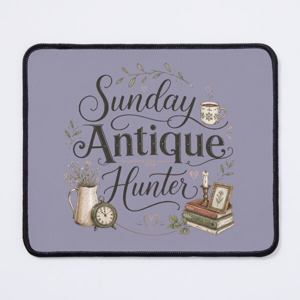 Item preview, Sunday Antique Hunter | Vintage Thrifting & Antique Lover Typography Design designed and sold by TheStephanieRome.