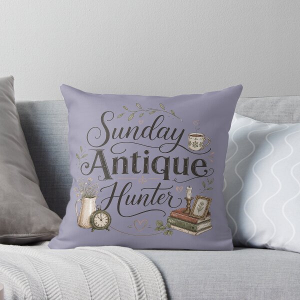 Item preview, Sunday Antique Hunter | Vintage Thrifting & Antique Lover Typography Design designed and sold by TheStephanieRome.