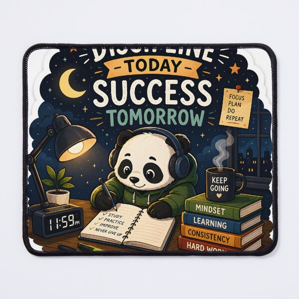 Item preview, Discipline Today Success Tomorrow Panda Sticker | Student Motivation | Productivity Gift designed and sold by GenZStickerHub1.