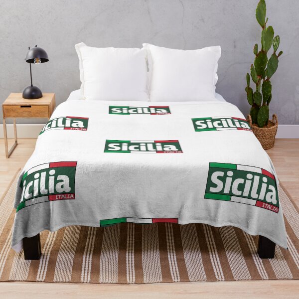 Aperçu de l'œuvre Sicilia Italia Flag créée et vendue par Travelers Verse.