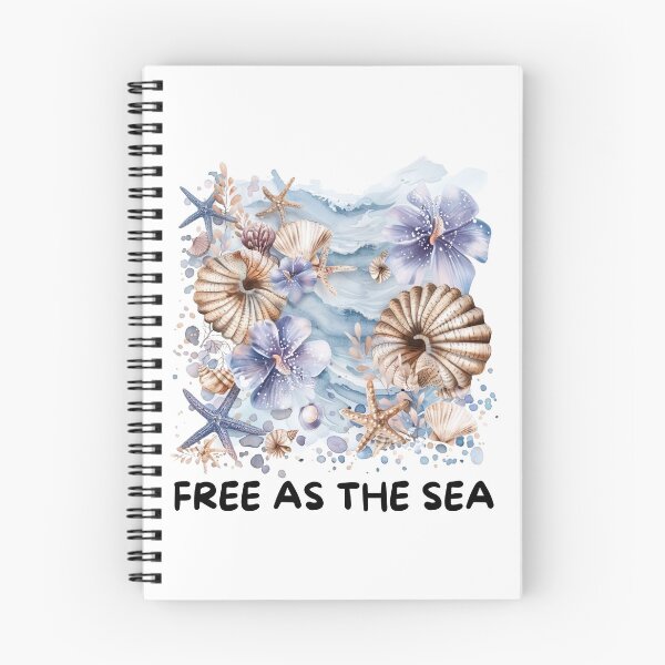 Item preview, Watercolor seashells, starfish, coastal flowers, summer, free as the see designed and sold by Ginetta0815.