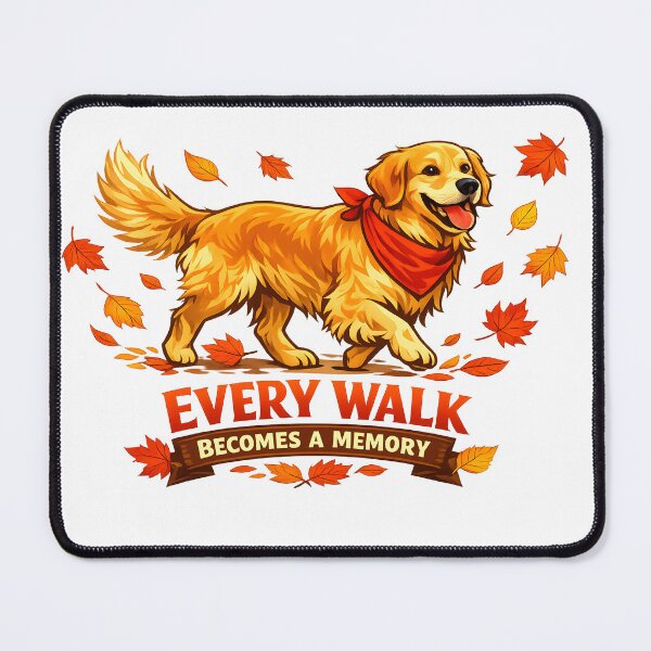 Item preview, Every Walk Becomes a Memory – Golden Retriever Autumn Leaves Design, Fall Dog Lover Shirt designed and sold by Sahil Randhawa.