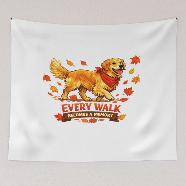 Item preview, Every Walk Becomes a Memory – Golden Retriever Autumn Leaves Design, Fall Dog Lover Shirt designed and sold by Sahil Randhawa.