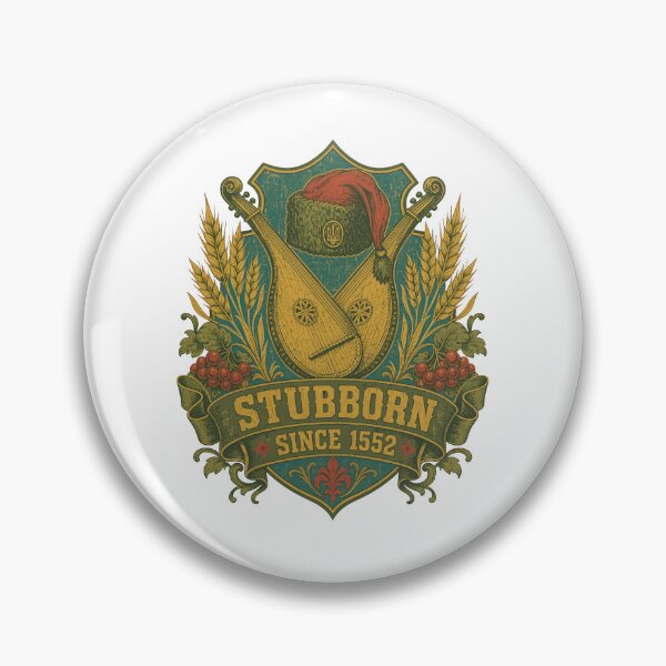 Item preview, Stubborn Ukrainian Cossack Bandura Emblem designed and sold by ML-Media.