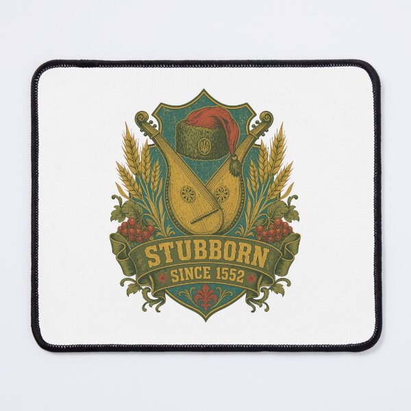 Item preview, Stubborn Ukrainian Cossack Bandura Emblem designed and sold by ML-Media.