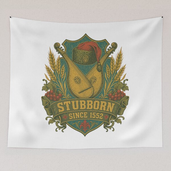Item preview, Stubborn Ukrainian Cossack Bandura Emblem designed and sold by ML-Media.