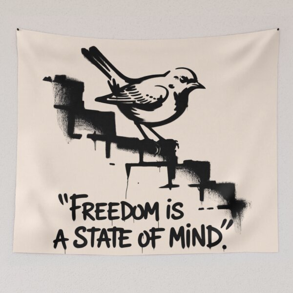 Item preview, Banksy Bird - Freedom is a state of mind designed and sold by 123ks.
