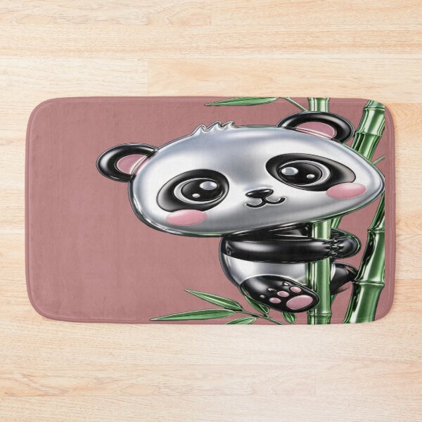 Item preview, Kawaii Panda on Bamboo - Cute Metallic Bear designed and sold by RAYBIL.