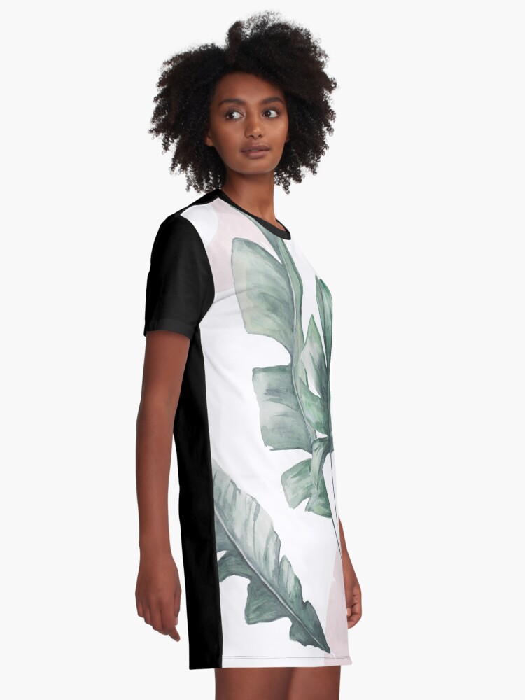 palm leaf shirt dress