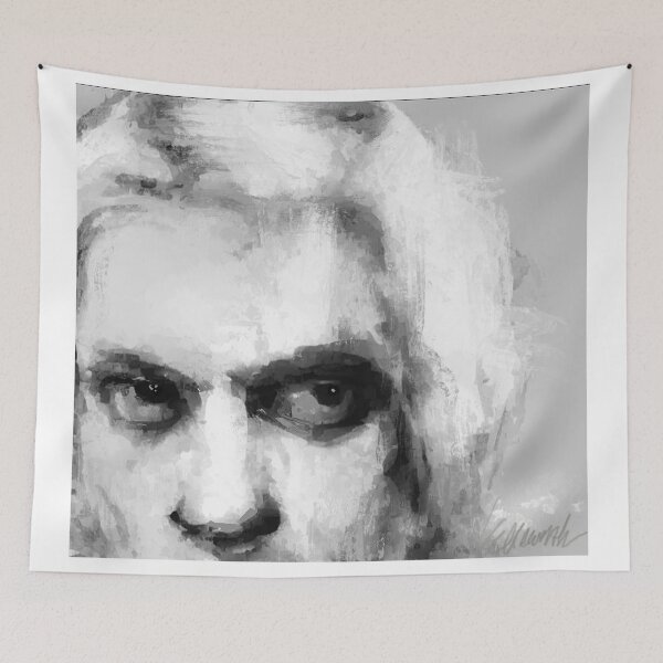 Item preview, Dark Art Monochromatic Painting Creepy Evil Eye designed and sold by BuckaBaby.