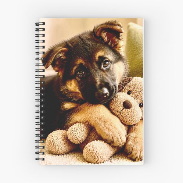 Item preview, German Shepherd puppy with cuddly toy designed and sold by Steffani Lehmann.