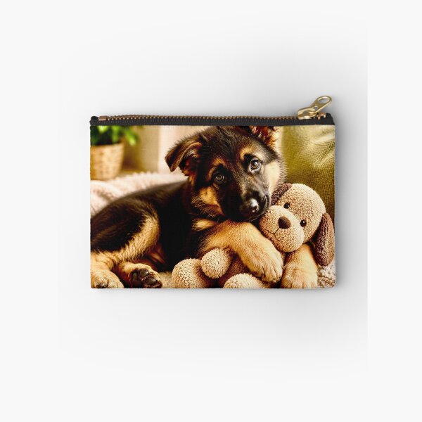 Item preview, German Shepherd puppy with cuddly toy designed and sold by Steffani Lehmann.