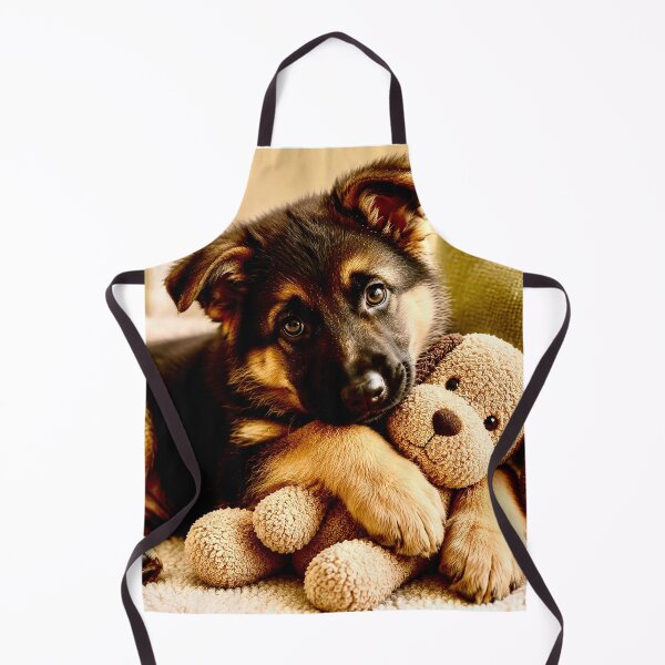 Item preview, German Shepherd puppy with cuddly toy designed and sold by Steffani Lehmann.