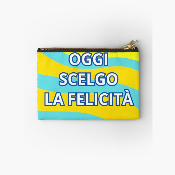 Item preview, Oggi Scelgo La Felicità – Italian Inspirational Quote in Blue & Yellow designed and sold by icreativestudio.