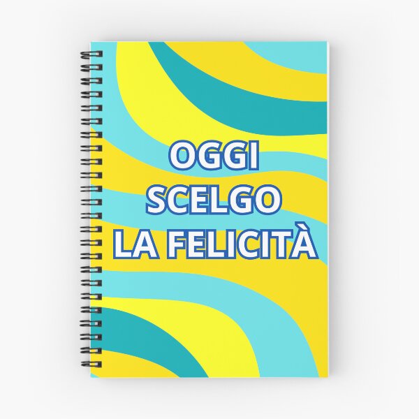 Item preview, Oggi Scelgo La Felicità – Italian Inspirational Quote in Blue & Yellow designed and sold by icreativestudio.