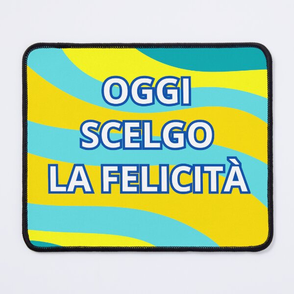 Item preview, Oggi Scelgo La Felicità – Italian Inspirational Quote in Blue & Yellow designed and sold by icreativestudio.
